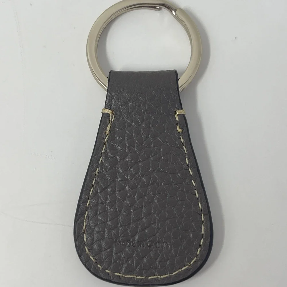 Rare VTG Dooney & Bourke 1990s Key Ring Fob Taupe Brown Leather Duck‎ Seal